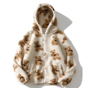 Aefric Eden Bear Print Sherpa Coat